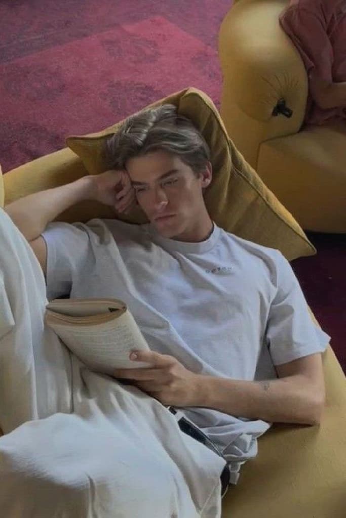 Reading / cozy scene reference — example of an AI-generated photo setting